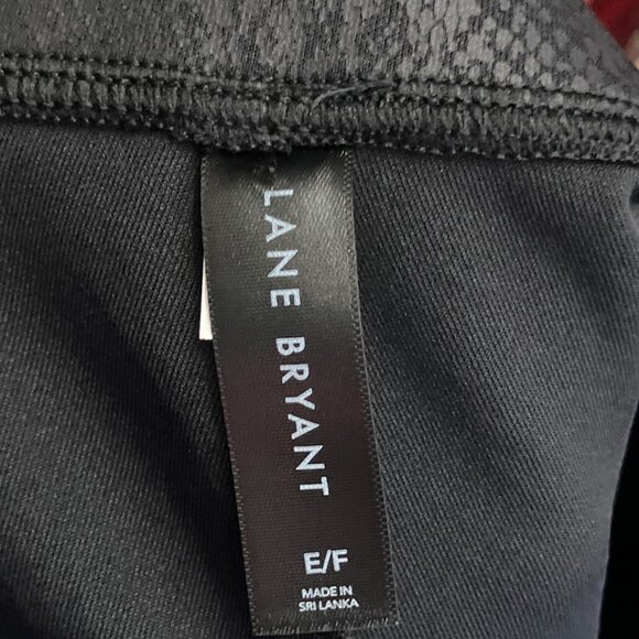 Lane Bryant Size E/F Black Shiny Snakeskin Pattern Wide Waistband Leggings Plus - Picture 5 of 6